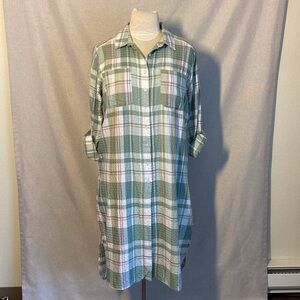 Dip Plaid Long Sleeve Tunic / Shirt Dress. Size M
